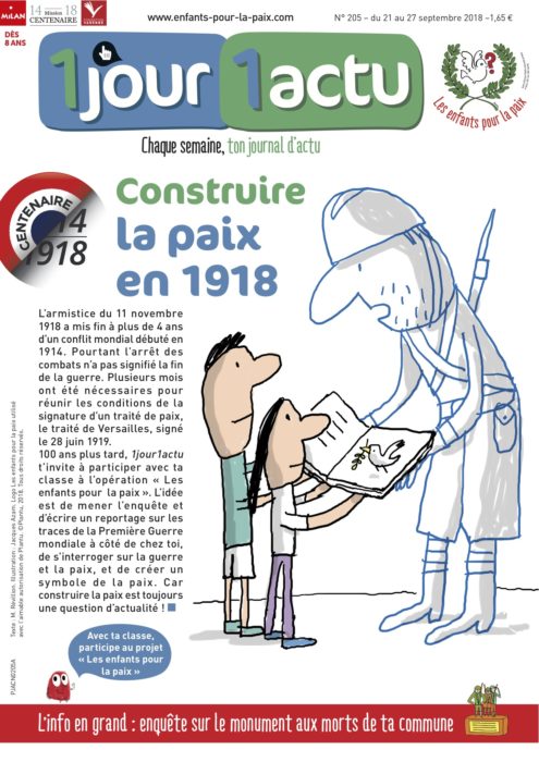 Couverture "Les enfants pour la paix" 1jour1actu